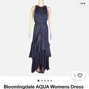 Aqua Navy High Low Dress